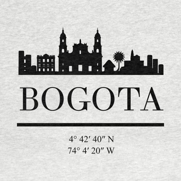 BOGOTA COLOMBIA BLACK SILHOUETTE SKYLINE ART by deificusArt